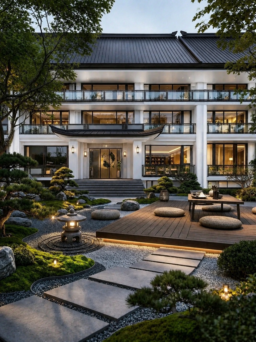 深入刻画景观，确保真实自然；深入处理建筑玻璃的反光效果，使其更… - 图片创意预览