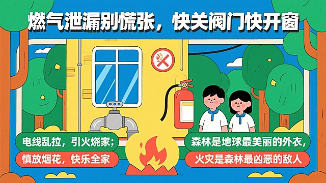 接着用同样的风格和要求生成下面4张海报：5.幸福生活双手造，馅饼不会天上掉
诈骗手法千万变，捂住钱包是关键
万般骗术皆为财，喊你转账多核查，遇骗快打“110”
6.燃气泄漏别慌张，快关阀门快开窗。
电线乱拉，引火烧家；慎放烟花，快乐全家。
森林是地球最美丽的外衣，火灾是森林最凶恶的敌人。
7.反锁门，关闭窗，出门须把小偷防。
陌生人员按门铃，不明身份易发案。
遇到窃贼要镇静，赶快拨打110。
8.心中常亮红绿灯、平安才能伴一生
道路以畅通为本、行车以安全为准
遵守交通安全法、你我平安走天下