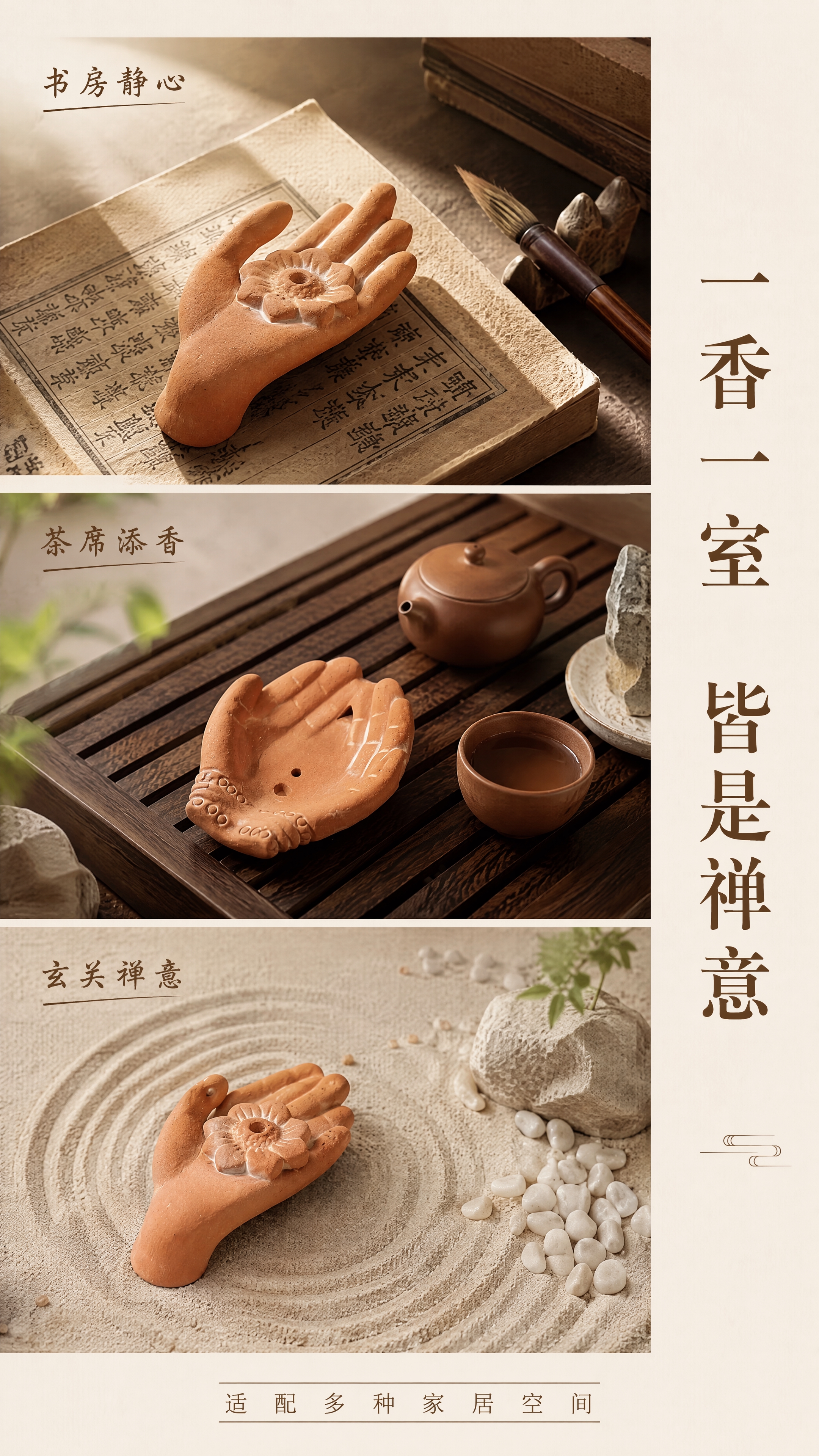 [第2张] 场景种草页-佛手香插三处使用场景拼图。本张使用【图… - 图片创意预览