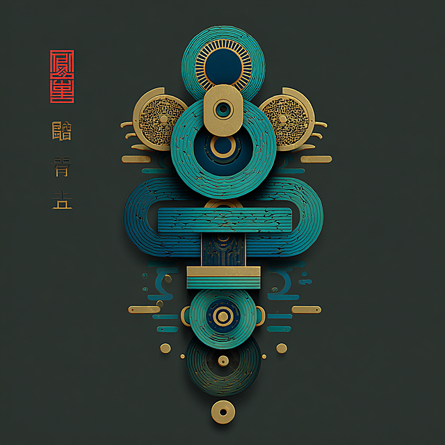 主图形：将“青蚨”（蝉形古钱）与“蛇形”“狗形”抽象融合，形成环抱财富的图腾。

标准色：

主色：青绿色（木） 平衡火土，代表生长。

辅色：鎏金色（金） 生水聚财，代表收获。

点缀：墨蓝色（水） 润局调候，代表智慧。