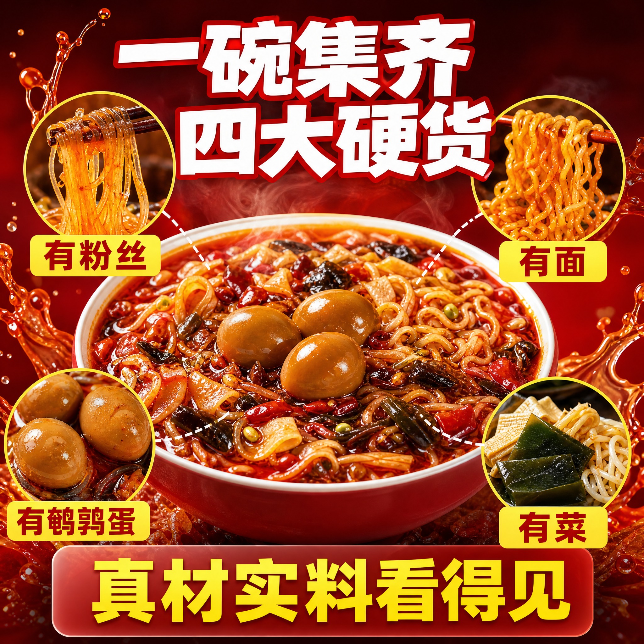 [主图-2] 杨掌柜粉面菜蛋 四大配料卖点 有粉有面有菜有鹌鹑… - 图片创意预览