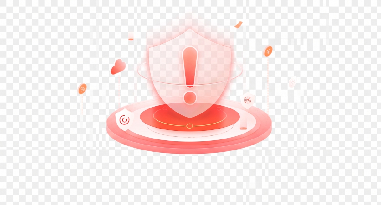 将图标中间的盾牌替换为紧急程度的感叹号图标，保持原有的浅红色渐变风格一致，整体设计保持不变，背景为透明png格式预览效果