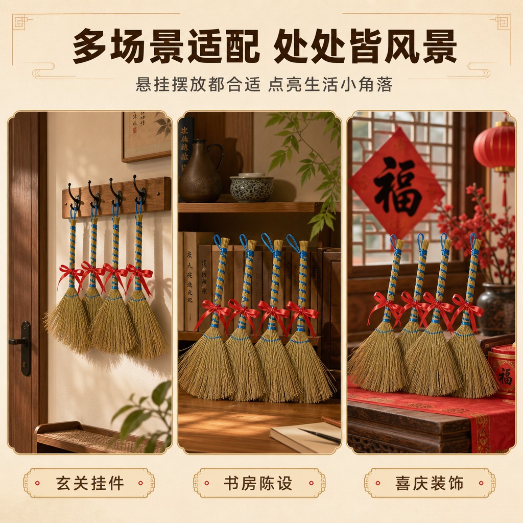 [商品] 使用【图4】糯稻草蓝绳捆扫把配红绳四支款；保留每支扫… - 图片创意预览