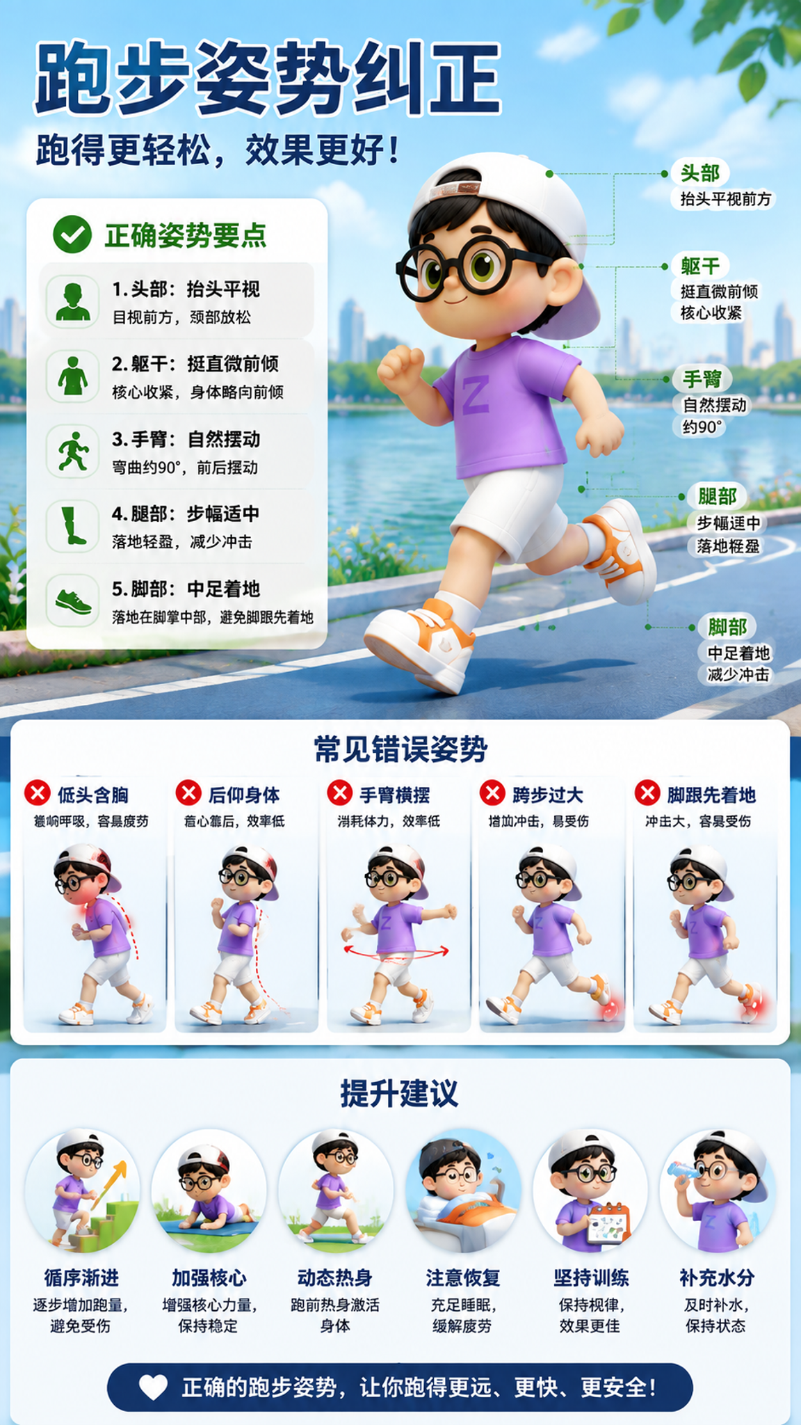 一张公司内部健身房「跑步姿势纠正」科普宣传海报，竖版9:16，… - 图片创意预览