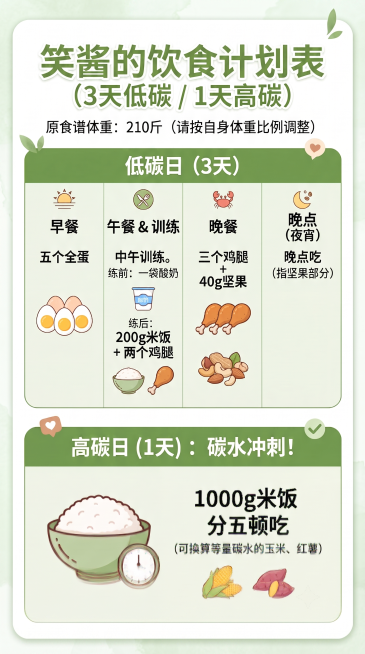 把大标题换成：笑酱的饮食计划表预览效果