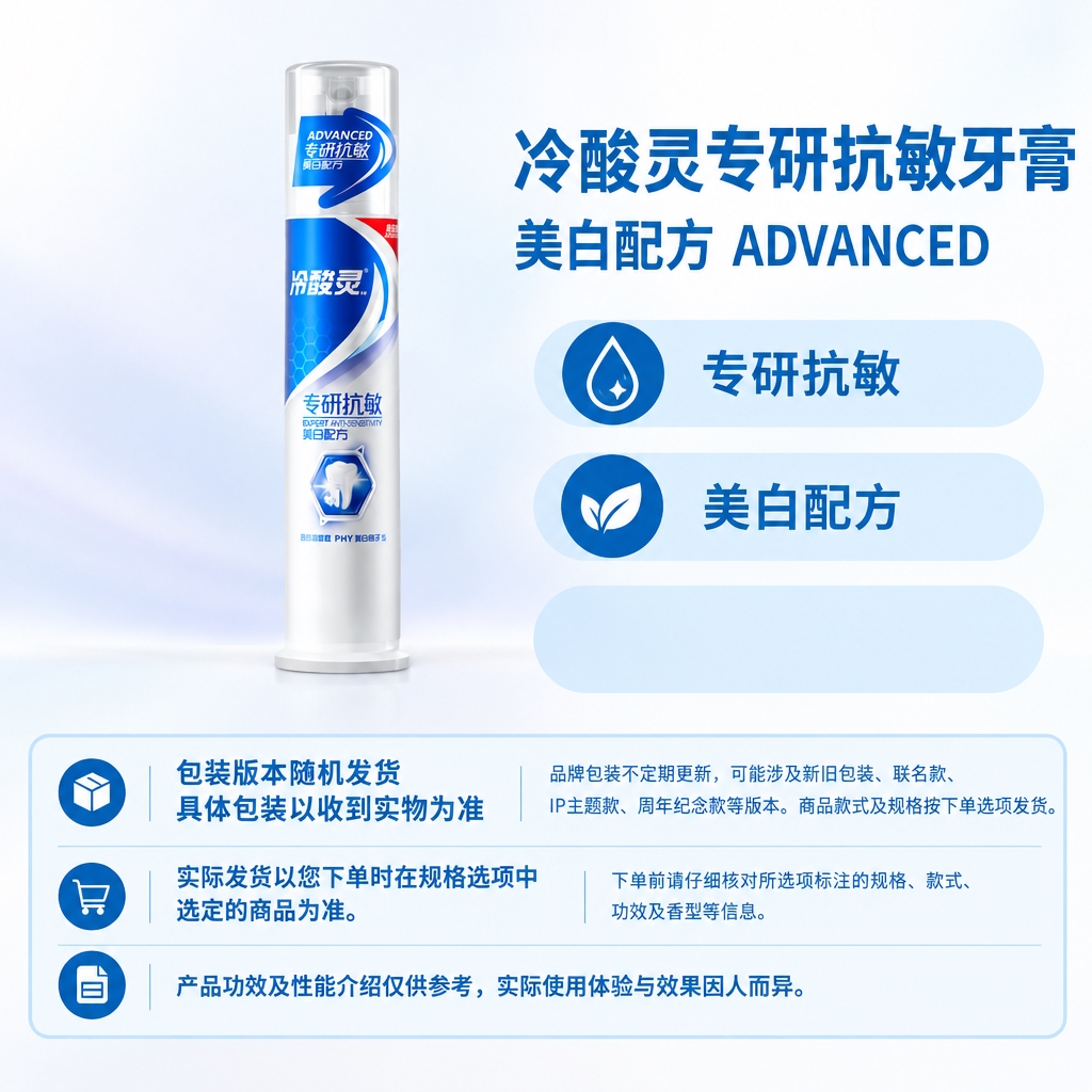 复刻指定电商主图版式，1:1方图。左侧商品区放置冷酸灵专研抗敏… - 图片创意预览