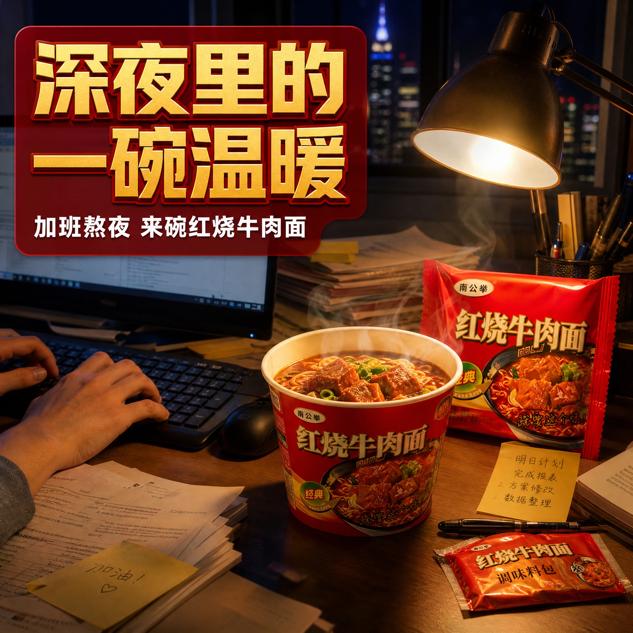 [主图-4] 熬夜加班 深夜食堂主题。 [统一基调] 整体风格… - 图片创意预览