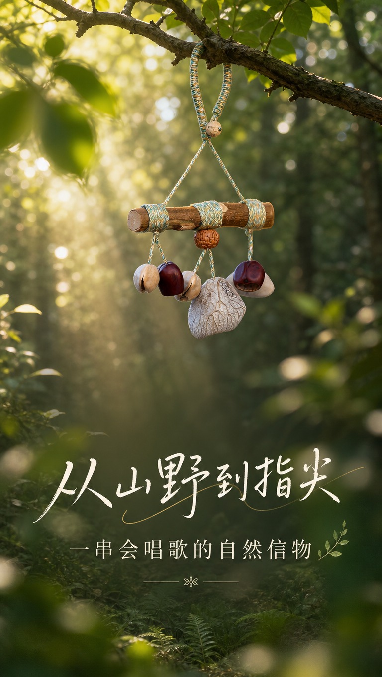 [商品] 使用【图1】山野果壳手工风铃挂件；保留原木横杆、天然… - 图片创意预览