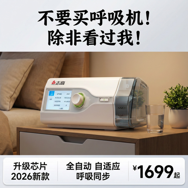 这是我的产品图。帮我生成5张天猫电商主图、5张直通车图。主图要求带场景性质；直通车图的图片形式不限，要求就是吸引眼球、超高点击率。主文案是：不要买呼吸机！除非看过我！副文案是：升级芯片 2026新款预览效果