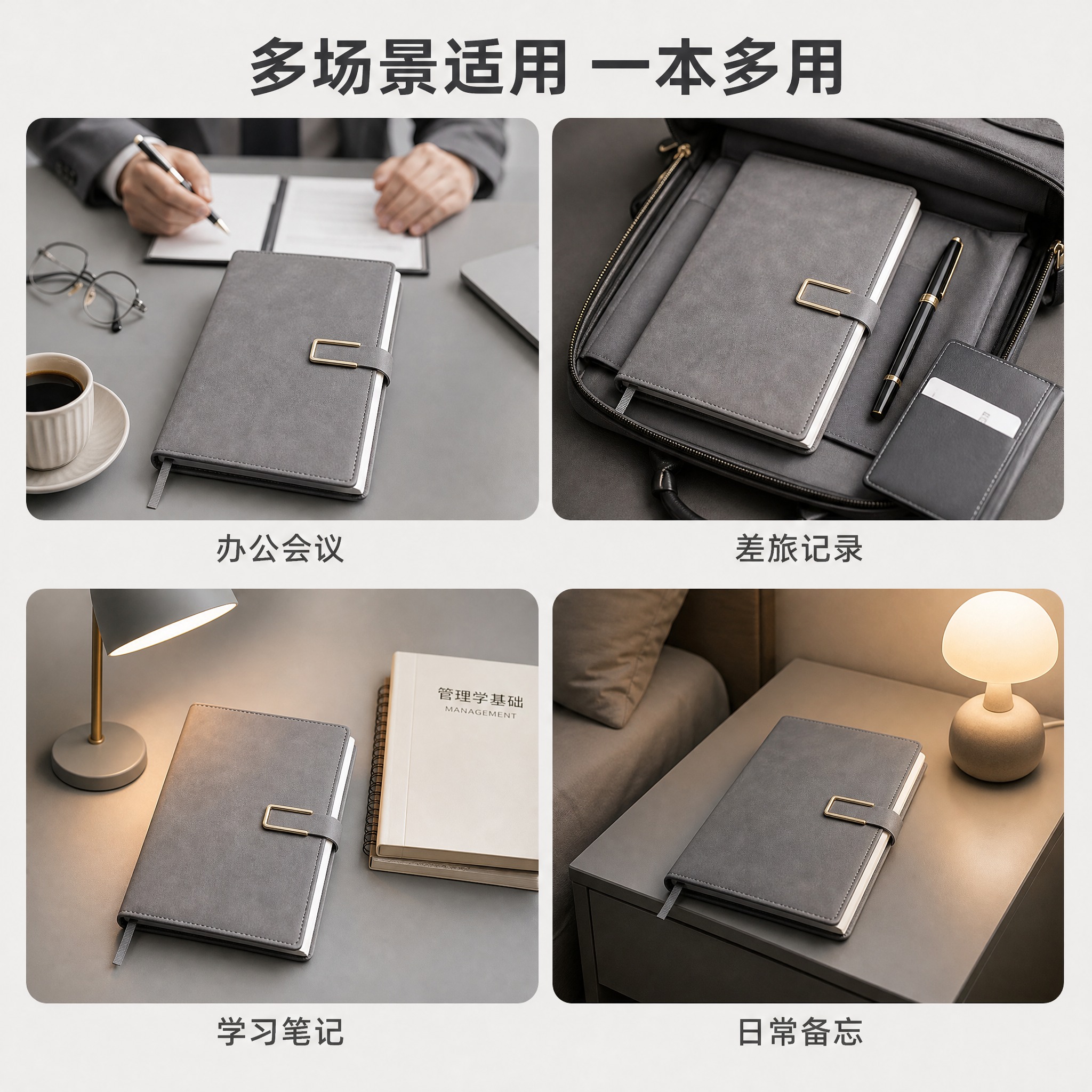 [主图-4] A5方扣商务笔记本 多场景使用展示。 [统一基调… - 图片创意预览
