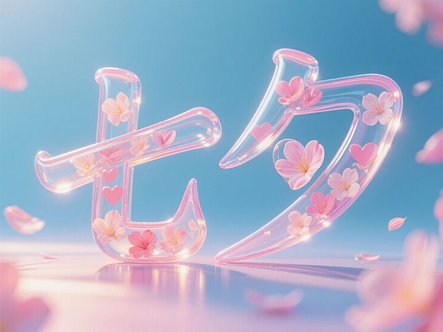 梦幻软3D风设计，透明玻璃质感融入甜美樱花元素，营造浪漫节日氛围。