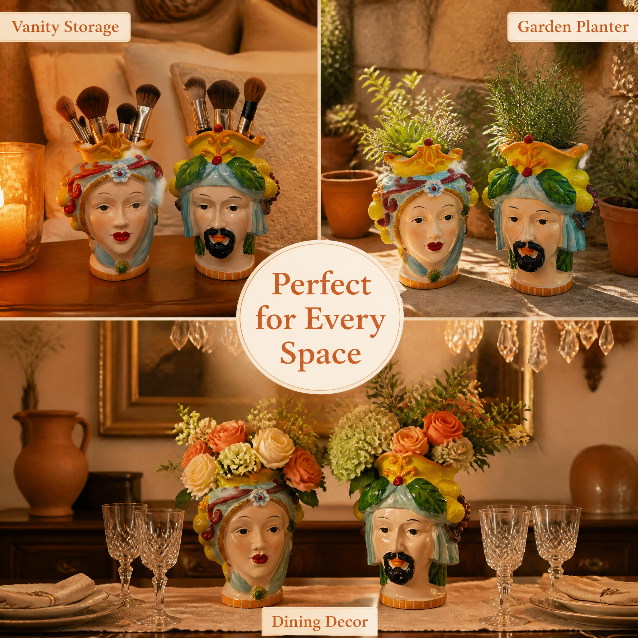 Sicilian Moorish head ceramic v… - 图片创意预览
