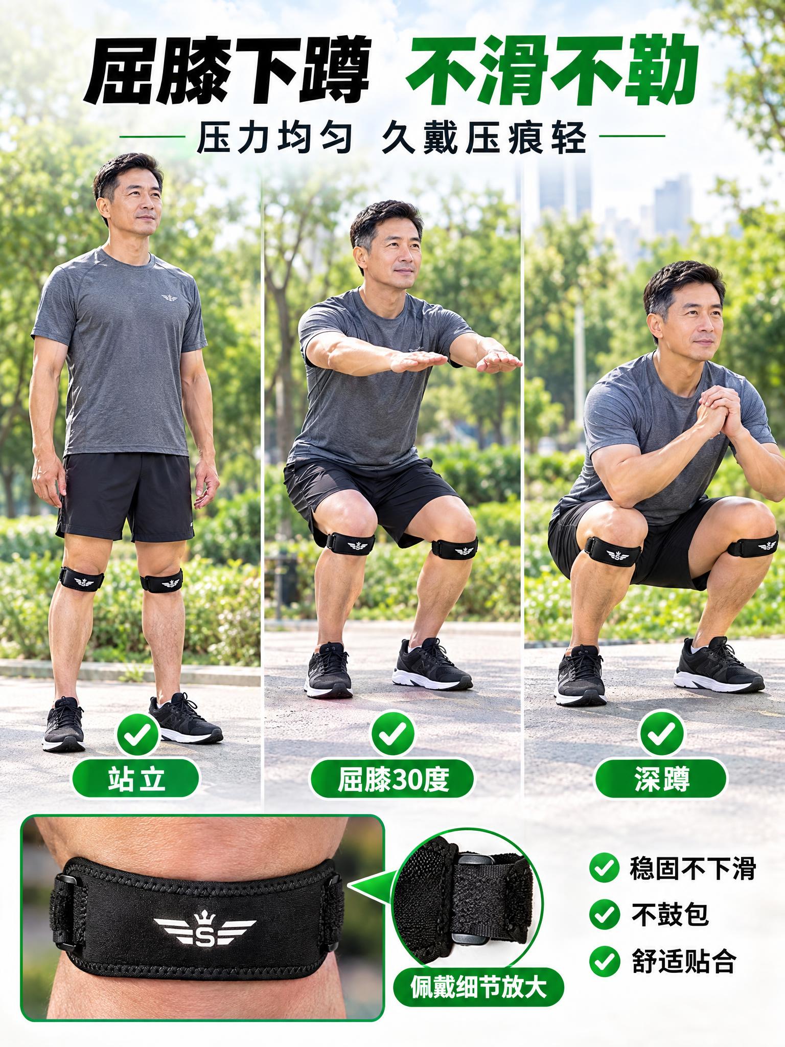 [详情6] 屈膝实测页：40岁中年男性连续动作展示（站立、屈膝… - 图片创意预览