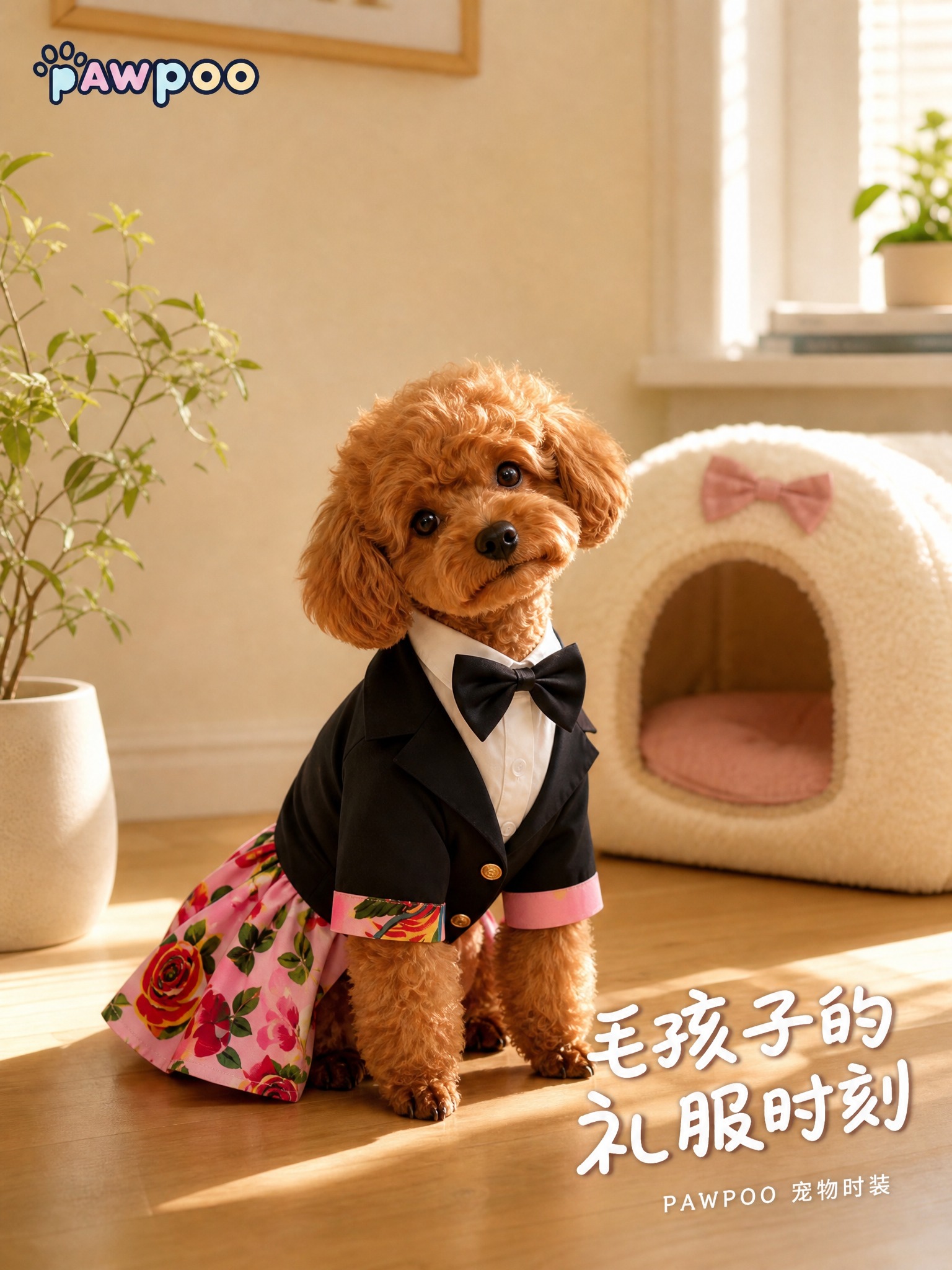 [主图-5] 小红书宠物服装场景氛围图，主题为日常穿搭生活方式… - 图片创意预览