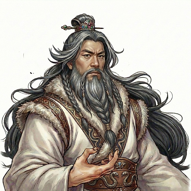 头发和胡子变成黑灰色