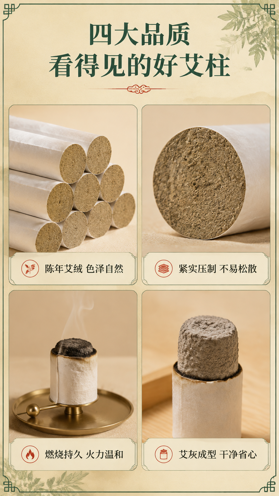 [商品] 使用【图2】艾柱产品；保留艾柱圆柱形态、灰褐色艾绒断… - 图片创意预览
