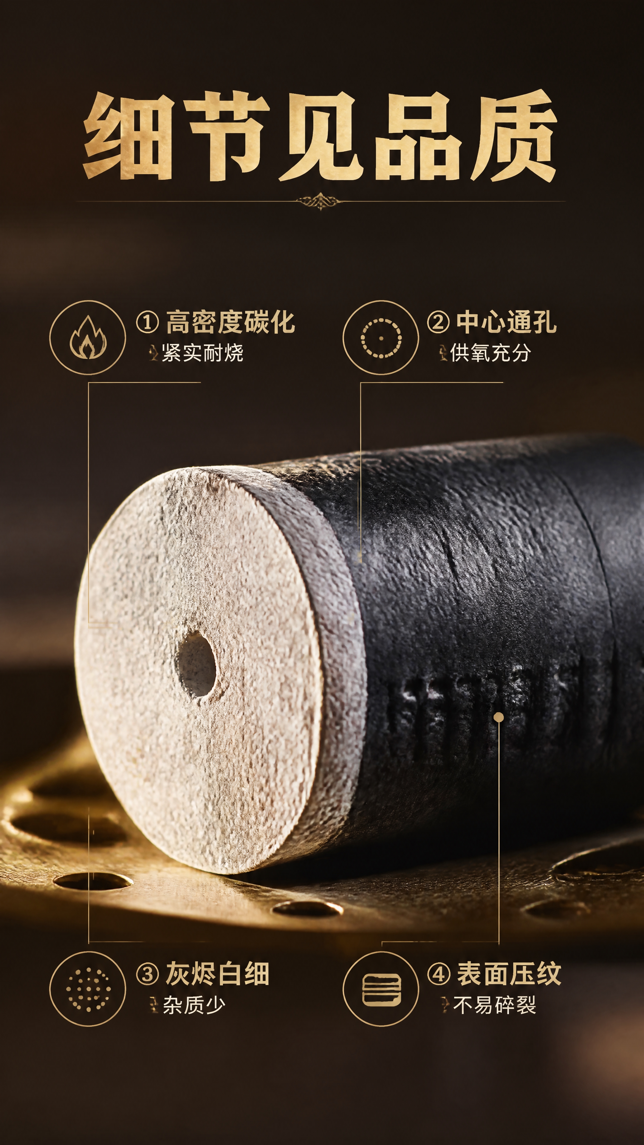 [商品] 使用【图7】碳化艾柱燃烧特写；保留艾柱的圆柱形状、燃… - 图片创意预览