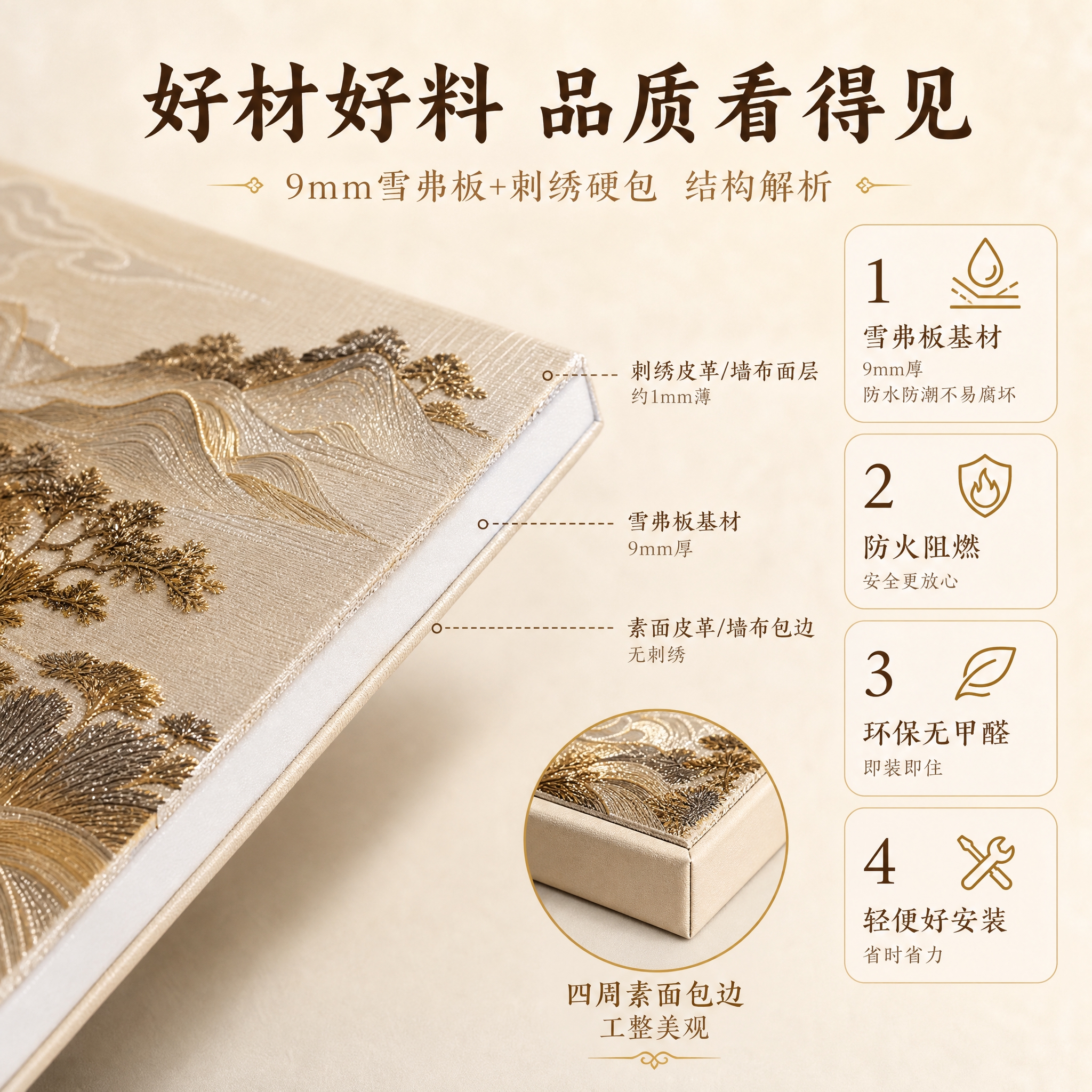 [主图-4 重制] 主题：板材面料结构细节展示，雪弗板9mm薄… - 图片创意预览