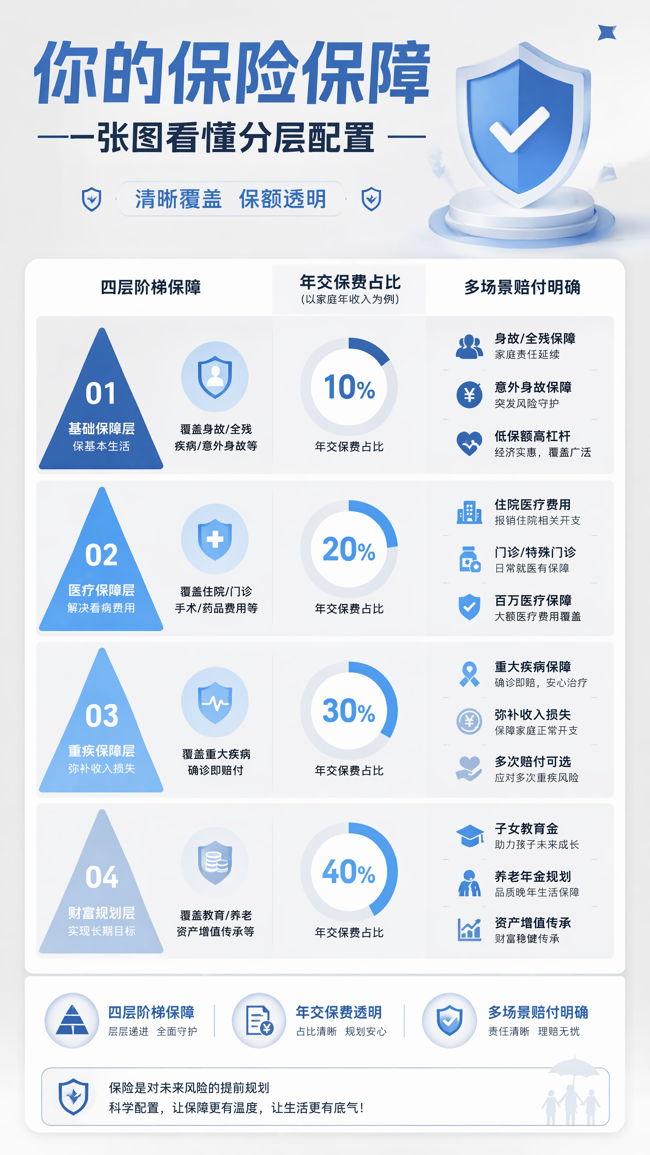 设计一张保险保障知识科普海报，风格为简约商务金融风，主标题："… - 图片创意预览