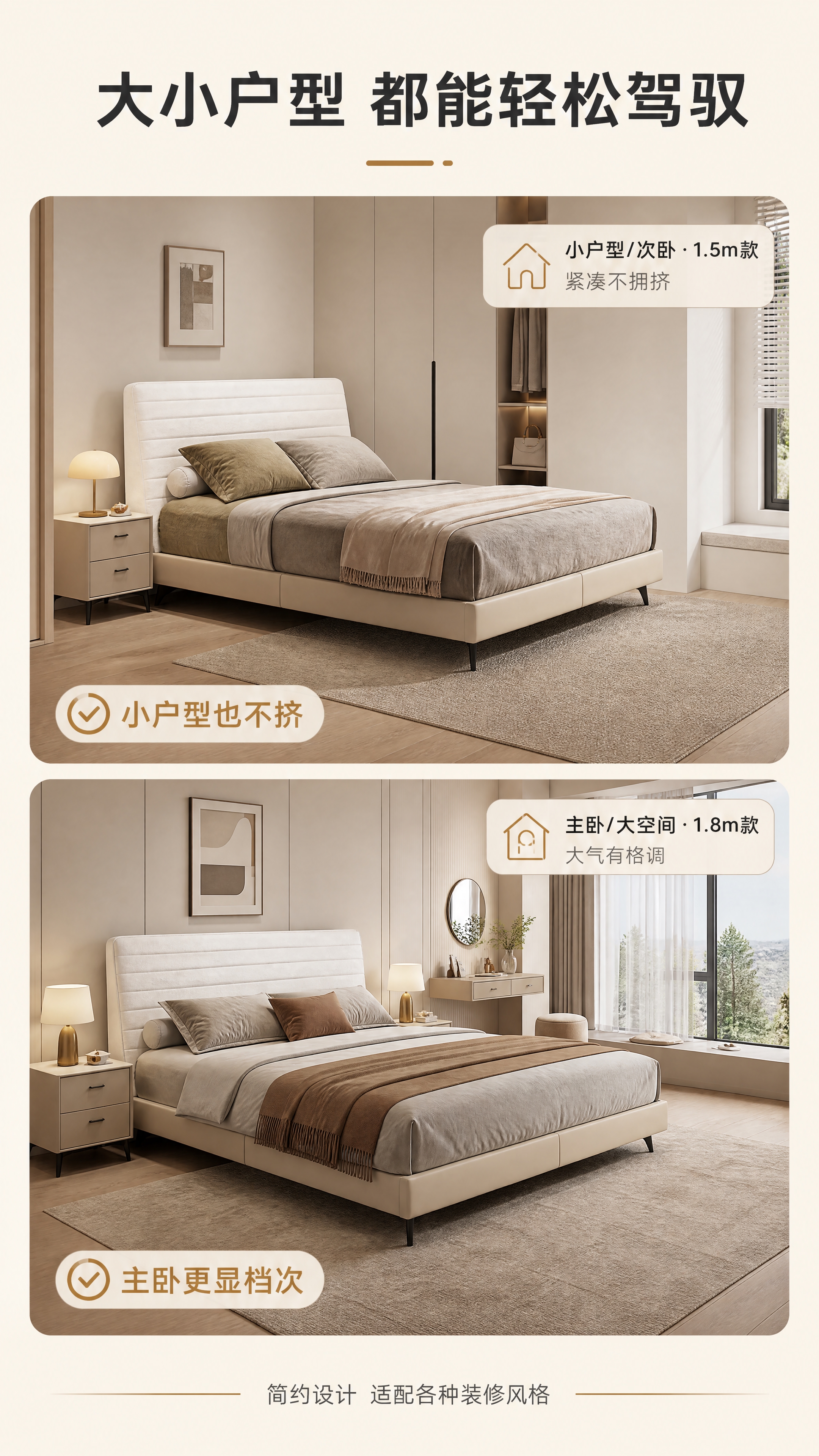 [商品] 使用【图1】现代简约软包双人床；商品处理：保留床头高… - 图片创意预览