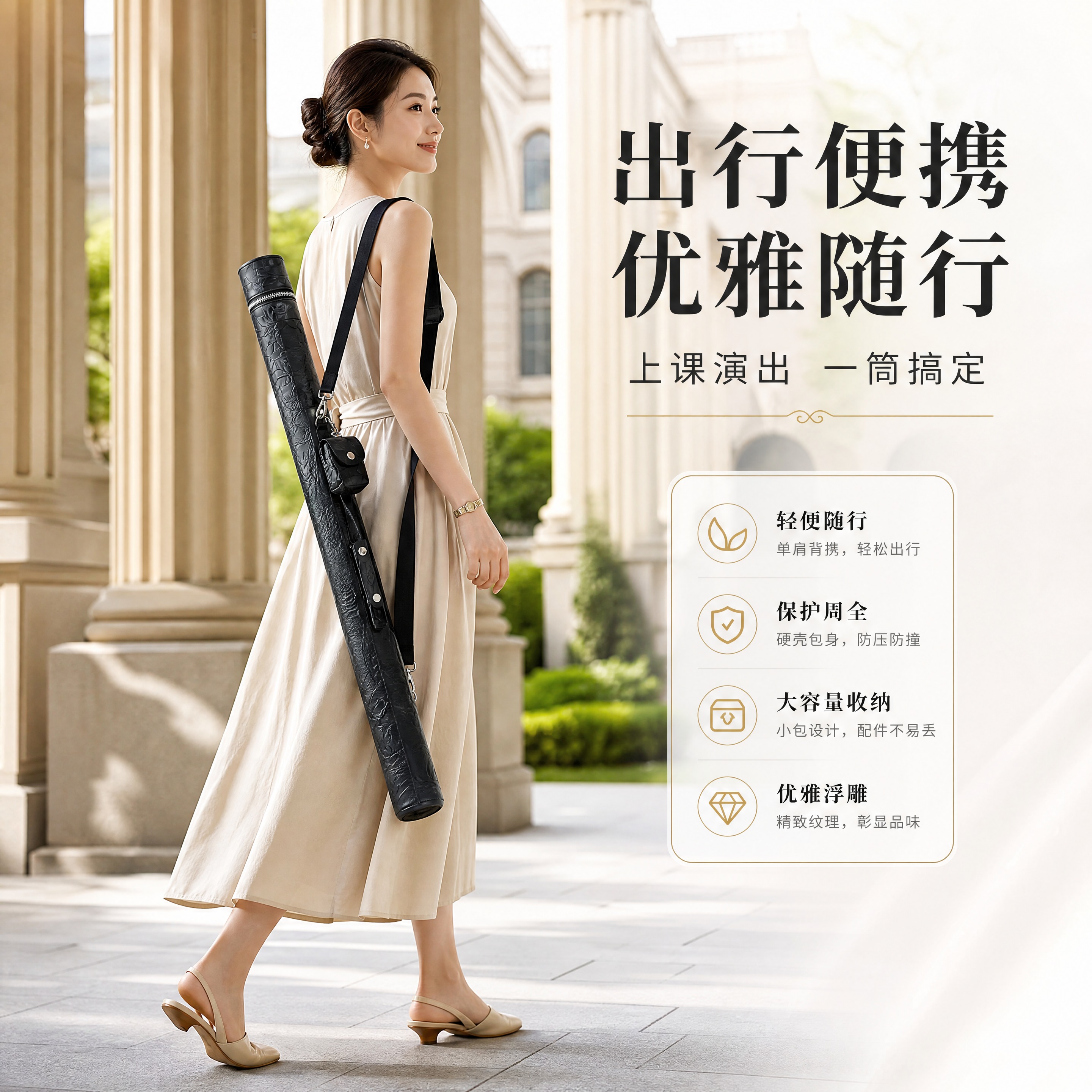 [商品] 使用【图2】黑色浮雕小提琴弓筒弓盒；保留产品完整外形… - 图片创意预览