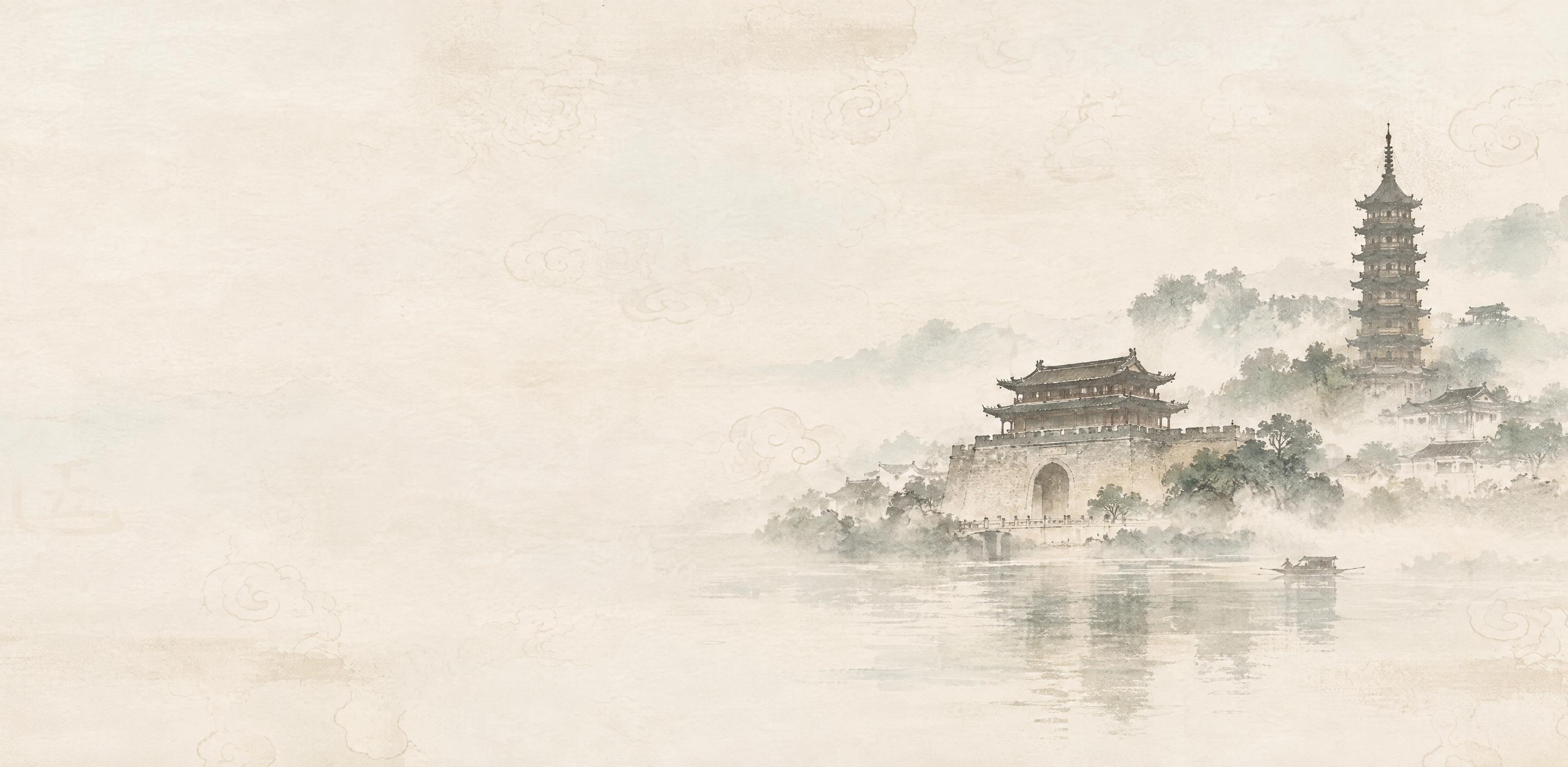 参考图的整体版式与淡雅国风调性，去掉原图中所有文字文案（包括标… - 图片创意预览