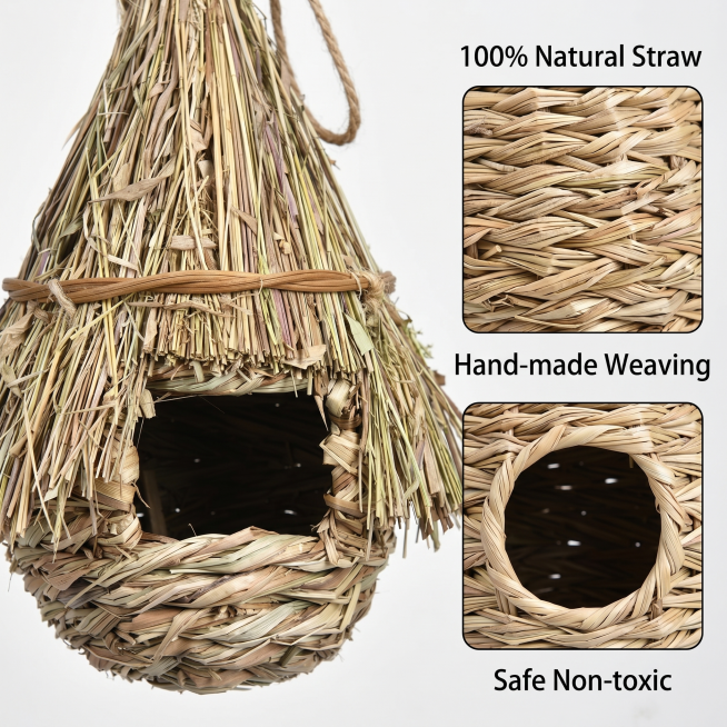 [主图-3] Close-up detail display of hand-woven bird nest. Mainly show the detailed weaving process and预览效果