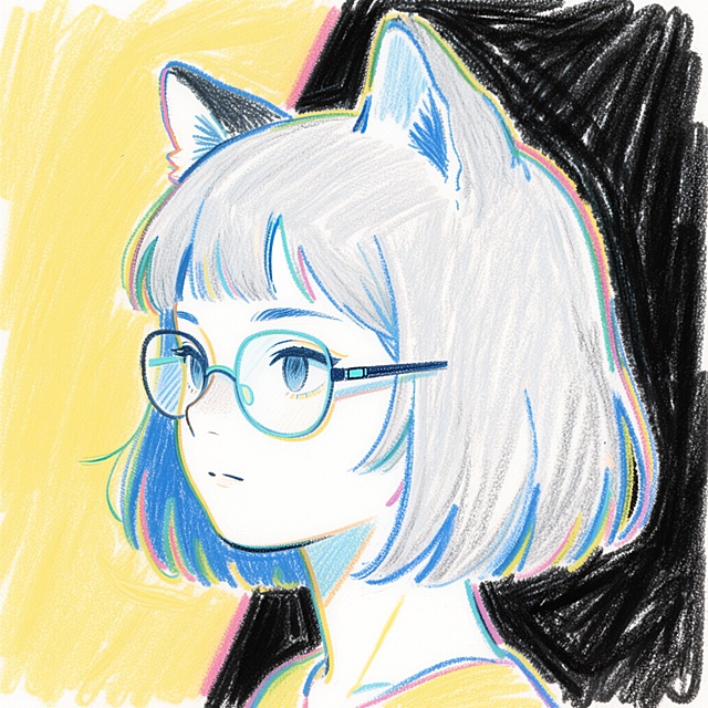 银灰狼尾短发女孩