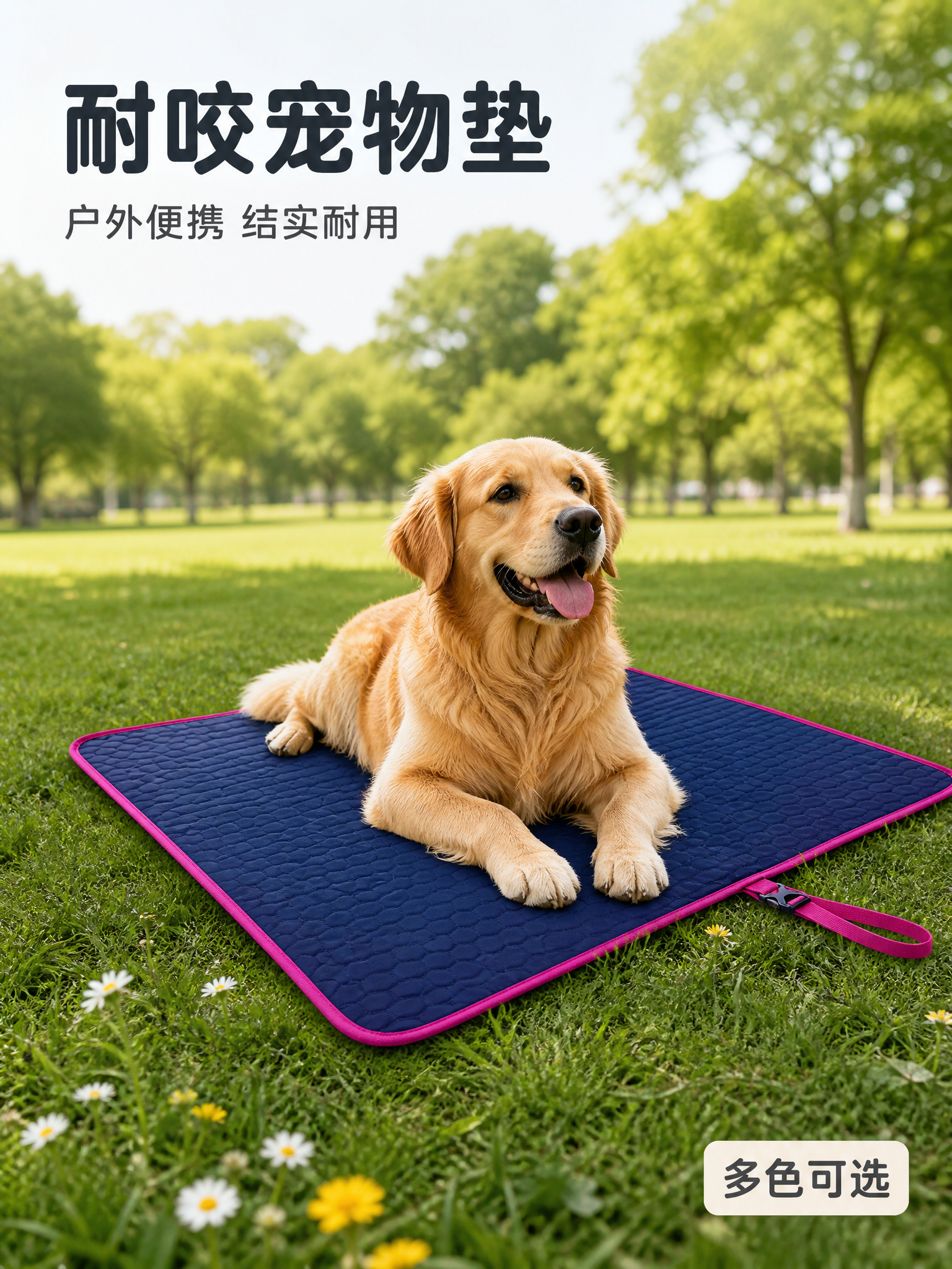 [主图-1] 户外公园场景耐咬宠物垫子首图。[氛围风格] 自然… - 图片创意预览