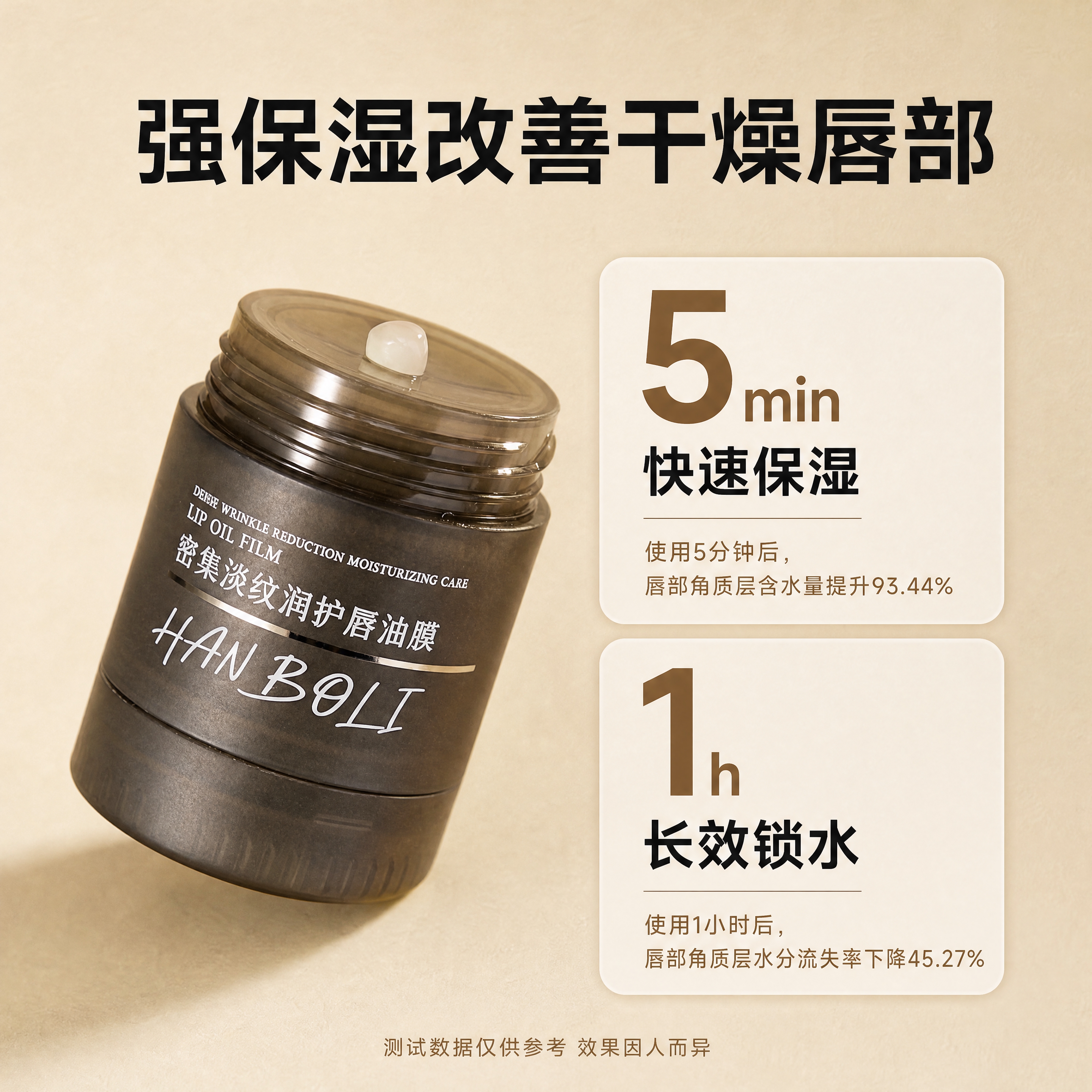 [主图-3] 核心功效数据主图（保湿锁水），核心任务是用数据卡… - 图片创意预览