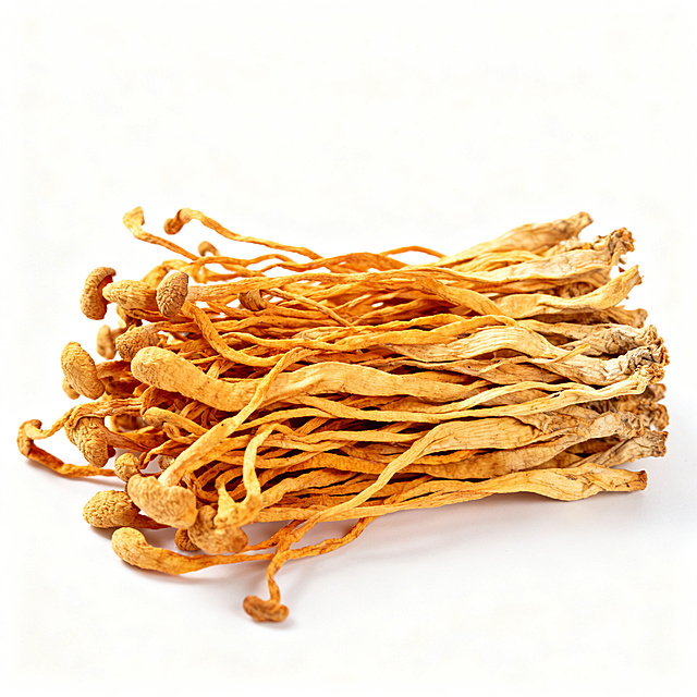 蛹虫草，纯白色背景，1:1，商品白底图，干净简洁，清晰展示蛹虫草产品形态，电商商品图风格，画质清晰