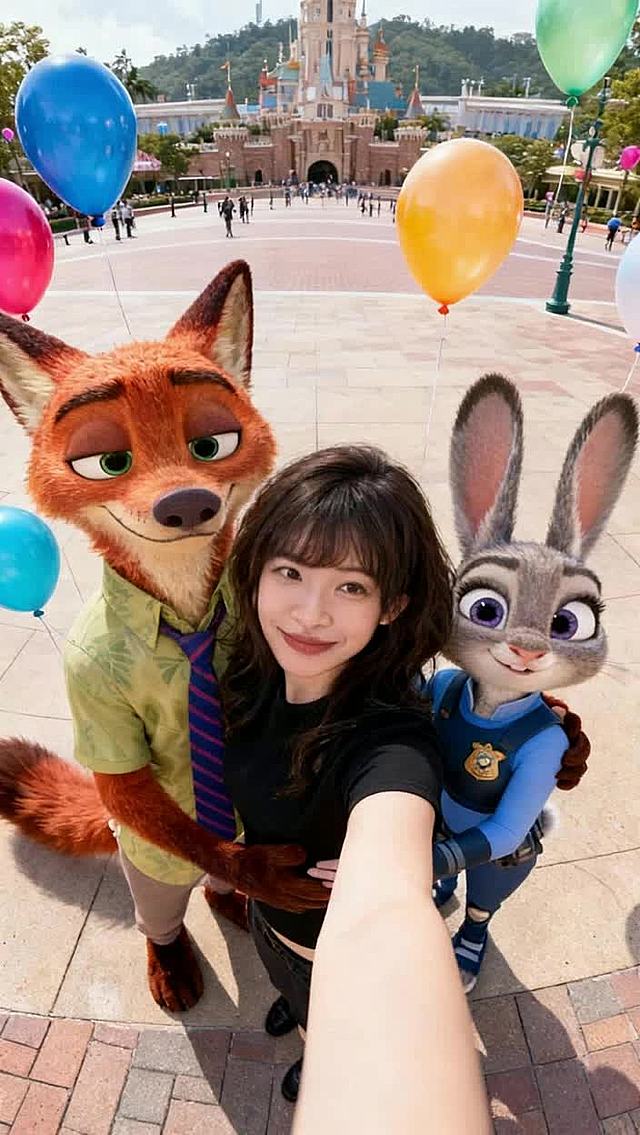 迪士尼疯狂动物城合影