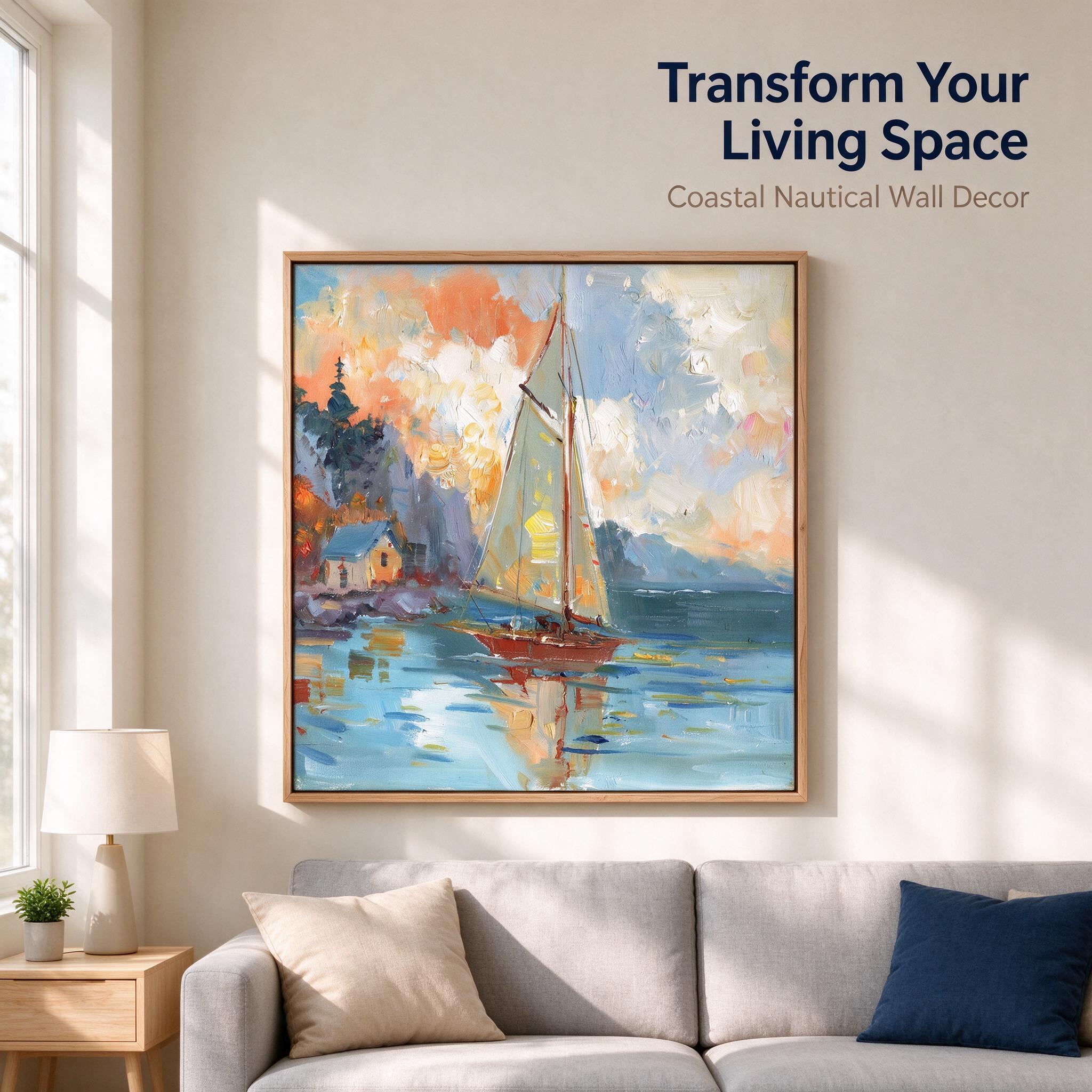 [主图-3] Coastal Sailboat Sunset… - 图片创意预览