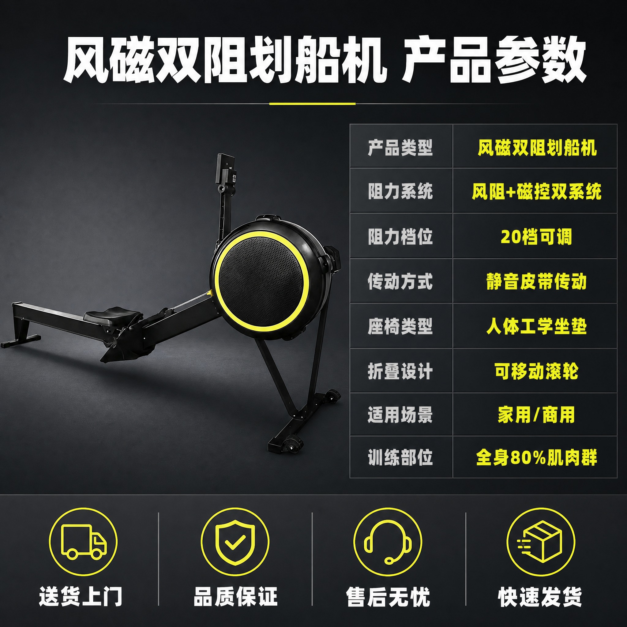 [主图-5] 风磁双阻划船机 规格参数与产品信息图，完成下单前… - 图片创意预览