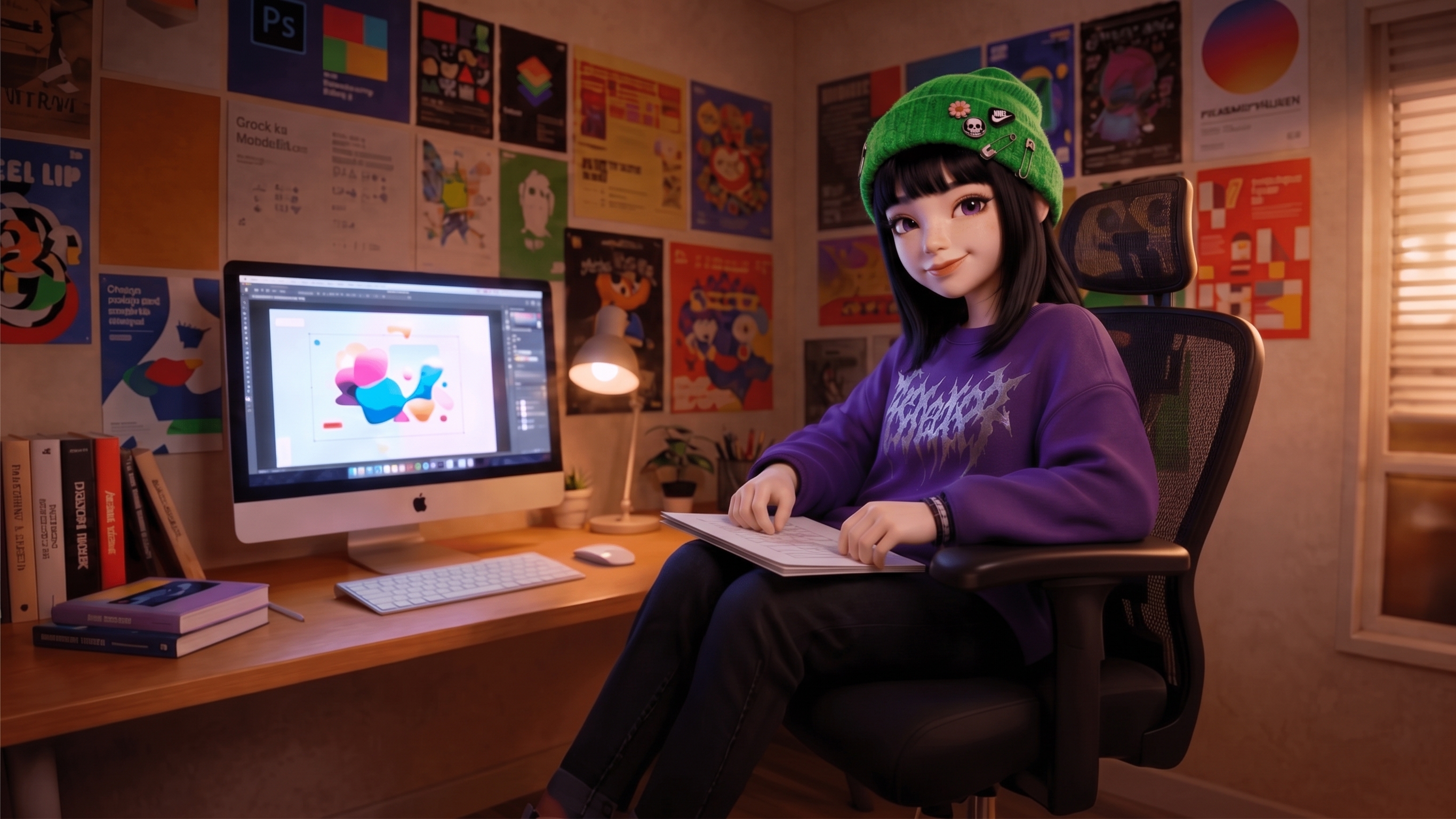 把图2背景，换到图1女孩身后，人物妆容不变 - 图片创意预览