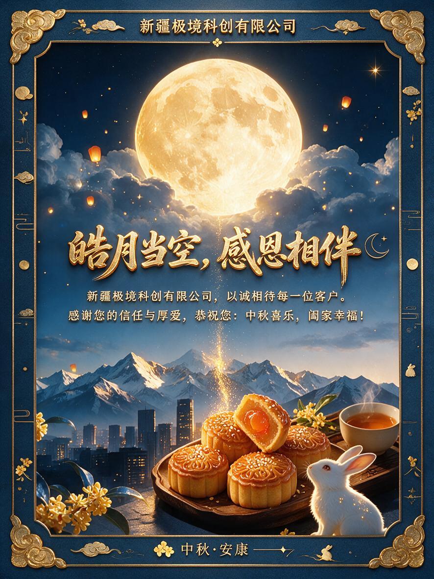 在现有中秋祝福海报基础上优化：1）四周增加精致的中秋装饰边框；… - 图片创意预览
