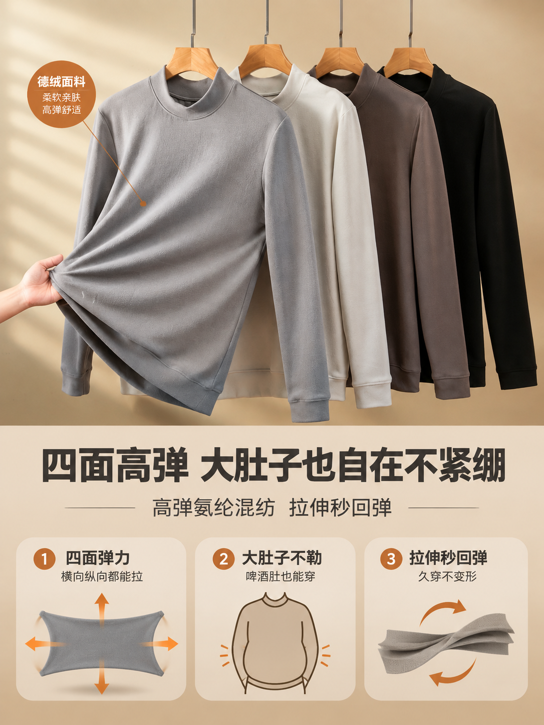 [商品] 使用【图11】4色德绒上衣挂拍图（手拉扯浅灰色那件展… - 图片创意预览