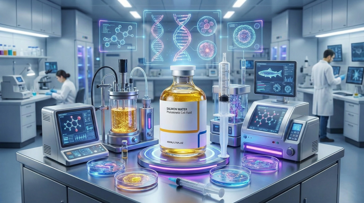 以图中的三文鱼抗皱精华液为元素,欧美女人使用三文鱼抗皱精华液护肤,紧致提拉，保湿,物体主体特征不变,设计6张跟三文鱼抗皱精华液有关的图,比例 「16:9」预览效果