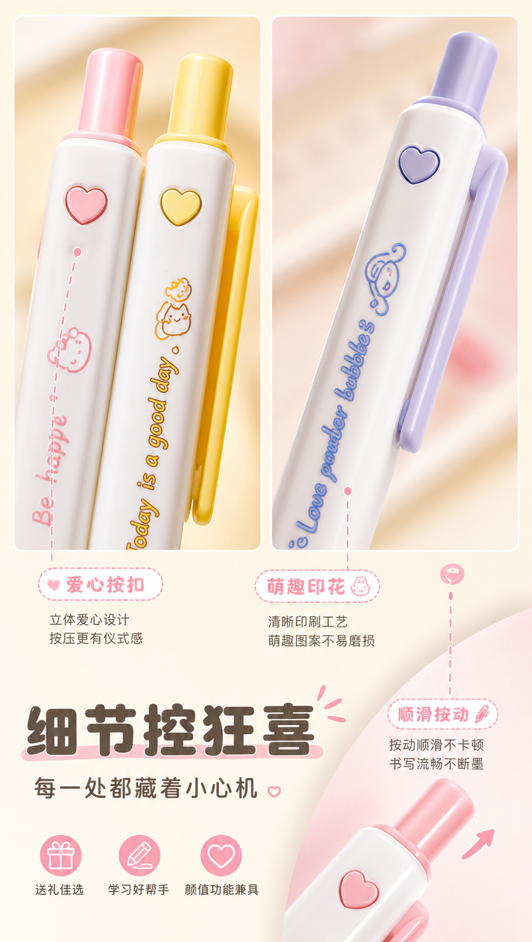 [商品] 使用【图1】中2-3支方方笔的局部细节；保留顶部爱心… - 图片创意预览