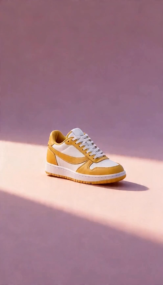 梦幻感与清新感交织的3D微缩艺术风画面，水彩般的虚拟自然场景中，黄白运动鞋静置于花海水面，蝴蝶翩跹，书本、咖啡与耳机点缀其间，唯美文艺，传递春日出发的诗意。