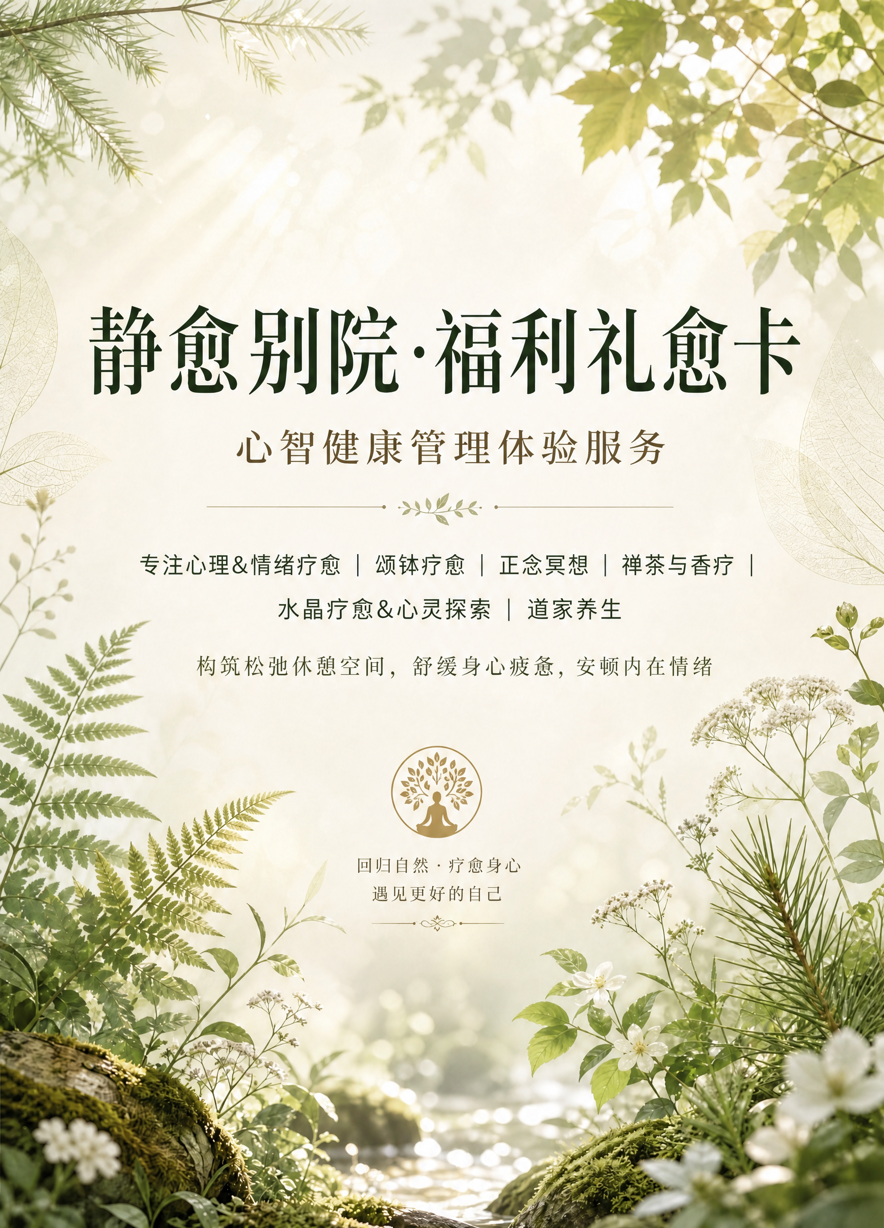 保持这张图片的背景、森林元素、光斑、溪流、蕨类、花朵、底部苔藓… - 图片创意预览