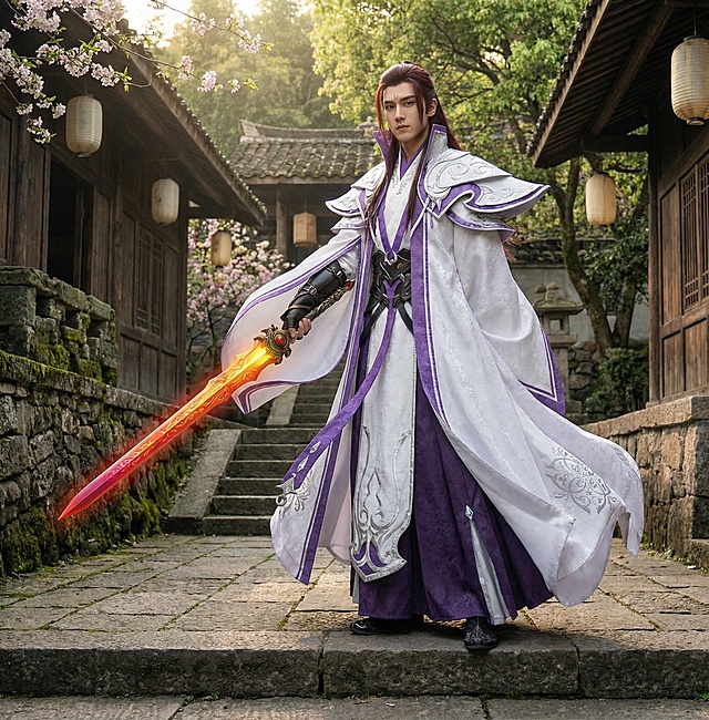 「图片1」「图片1」「图片1」「图片1」「图片1」把这张图变成真人摄像风格的，加上古代背景