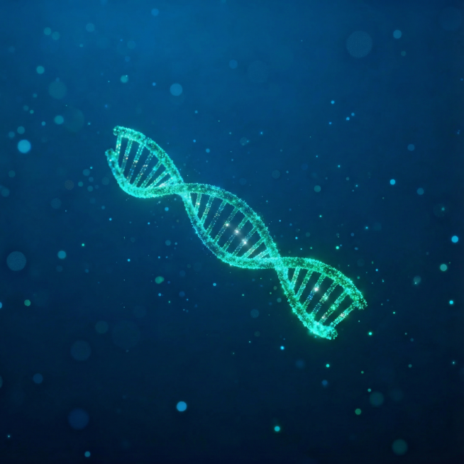 把青绿色DNA双螺旋结构缩小一点预览效果