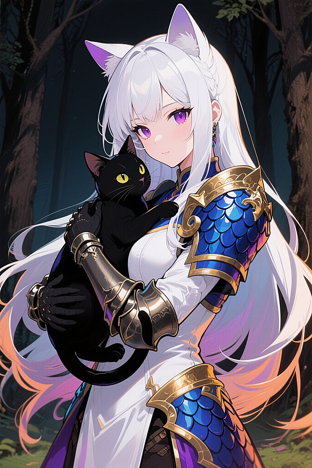 生成动漫向与宠物的合影