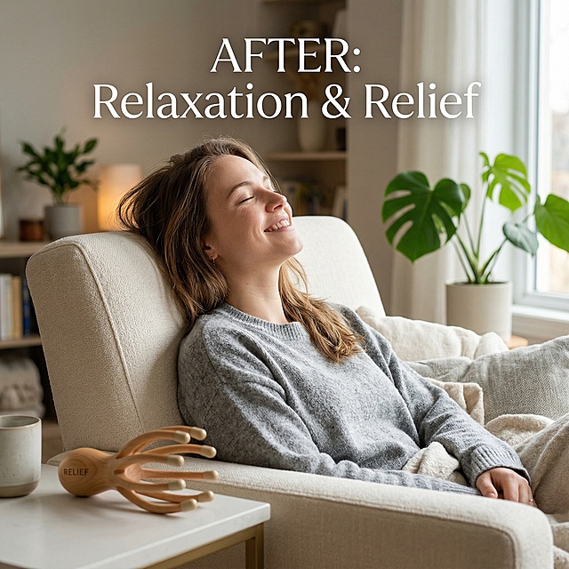 「图片1」「图片1」八爪鱼头部按摩器抓头皮神器按摩抓头部小爪子挠头工具，结合产品实际用途，要有产品前后使用对比图和产品细节图，主体不变，凸显出主图，生成一套共8张符合该产品调性的产品卖货的场景图或使用图，图片里的文字都要为英文，除了产品包装以外，不要出现中文的字样，字体样式尽量保持一致。请更换场景，吸引人购买，2K分辨率，英文文案，突出产品主体与质感，图片比例为1∶1。