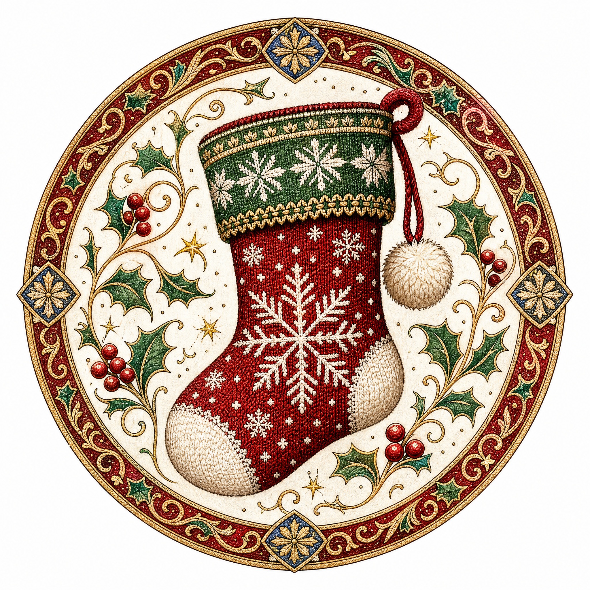 Christmas sticker, medieval ill… - 图片创意预览