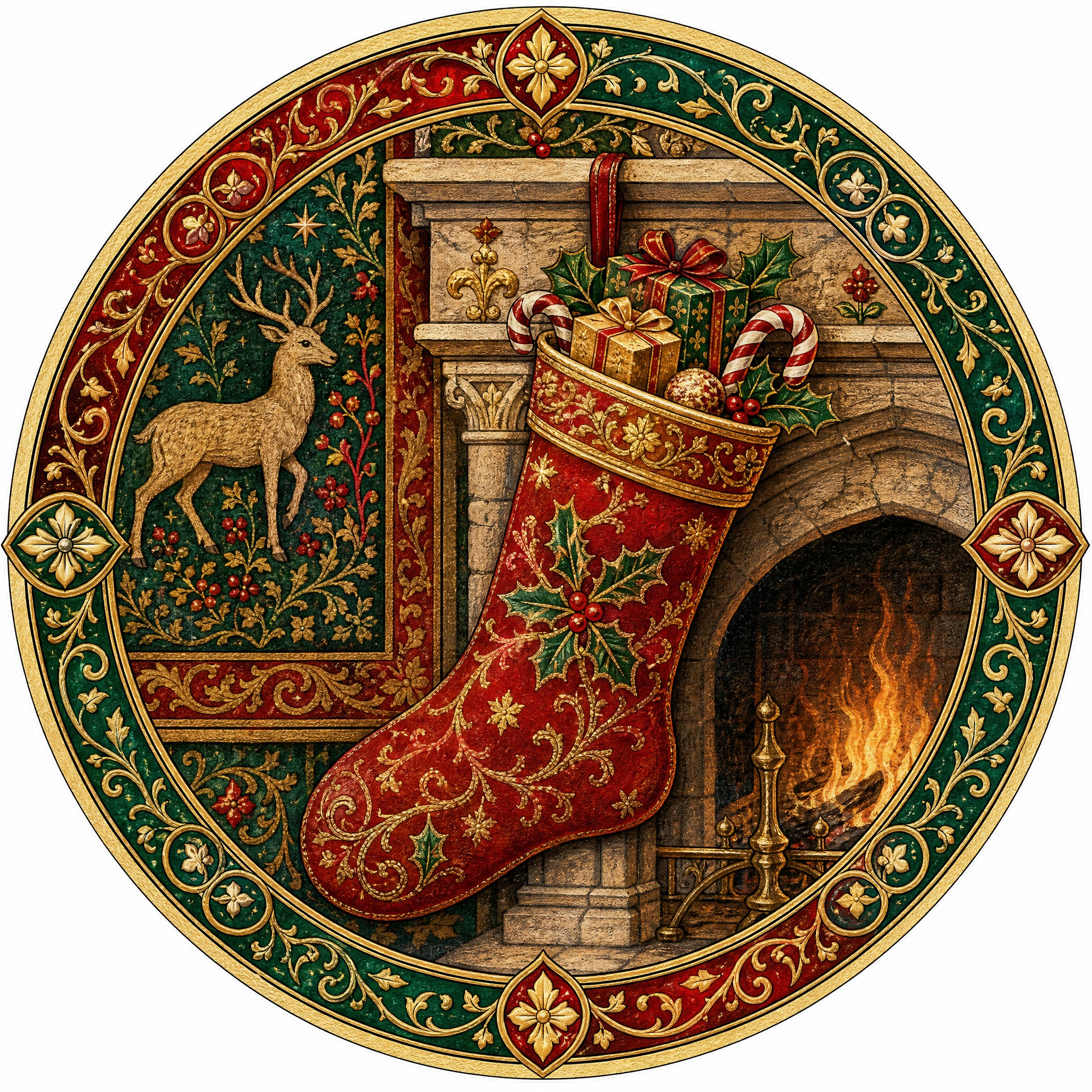 Christmas sticker, medieval ill… - 图片创意预览