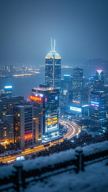 生成一张香港下雪的图片预览效果