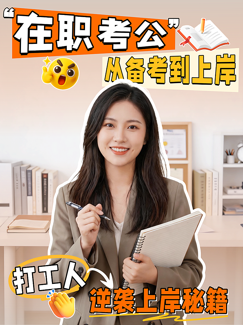 职场备考方法技巧分享科普人像小红书封面