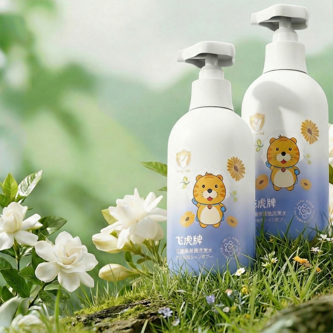 在洗发水下部加点草预览效果